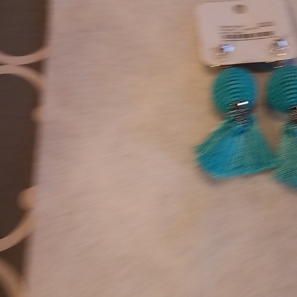 NWT.  Beaded Ball & Tassel Earrings - Picture 2 of 3